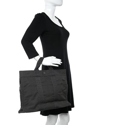 Hermes Canvas Herline MM Tote Grey 2 of 10