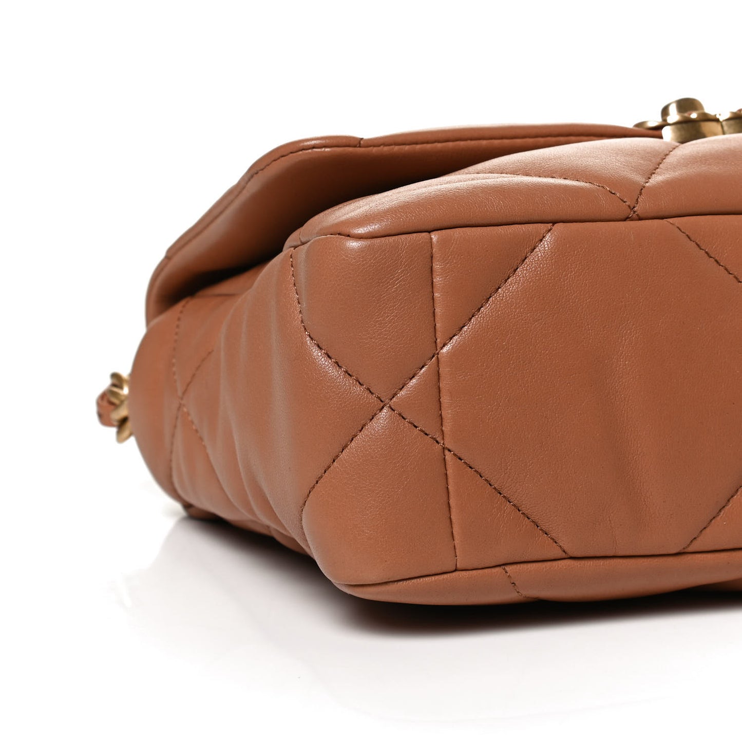 Lambskin Quilted Medium Chanel 19 Flap Brown