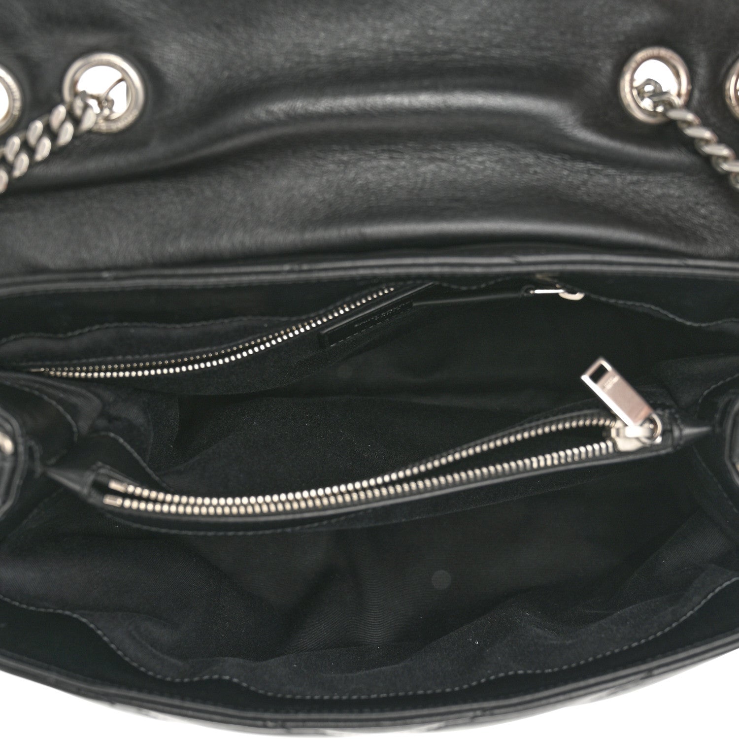Saint Laurent Calfskin Y Quilted Monogram Medium Loulou Chain Satchel Black 5 of 11