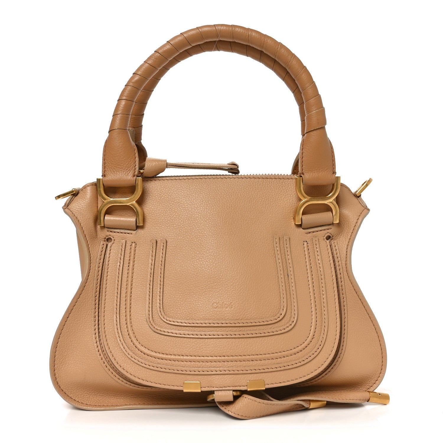 Chloe Calfskin Small Marcie Satchel Milky Brown 1 of 11