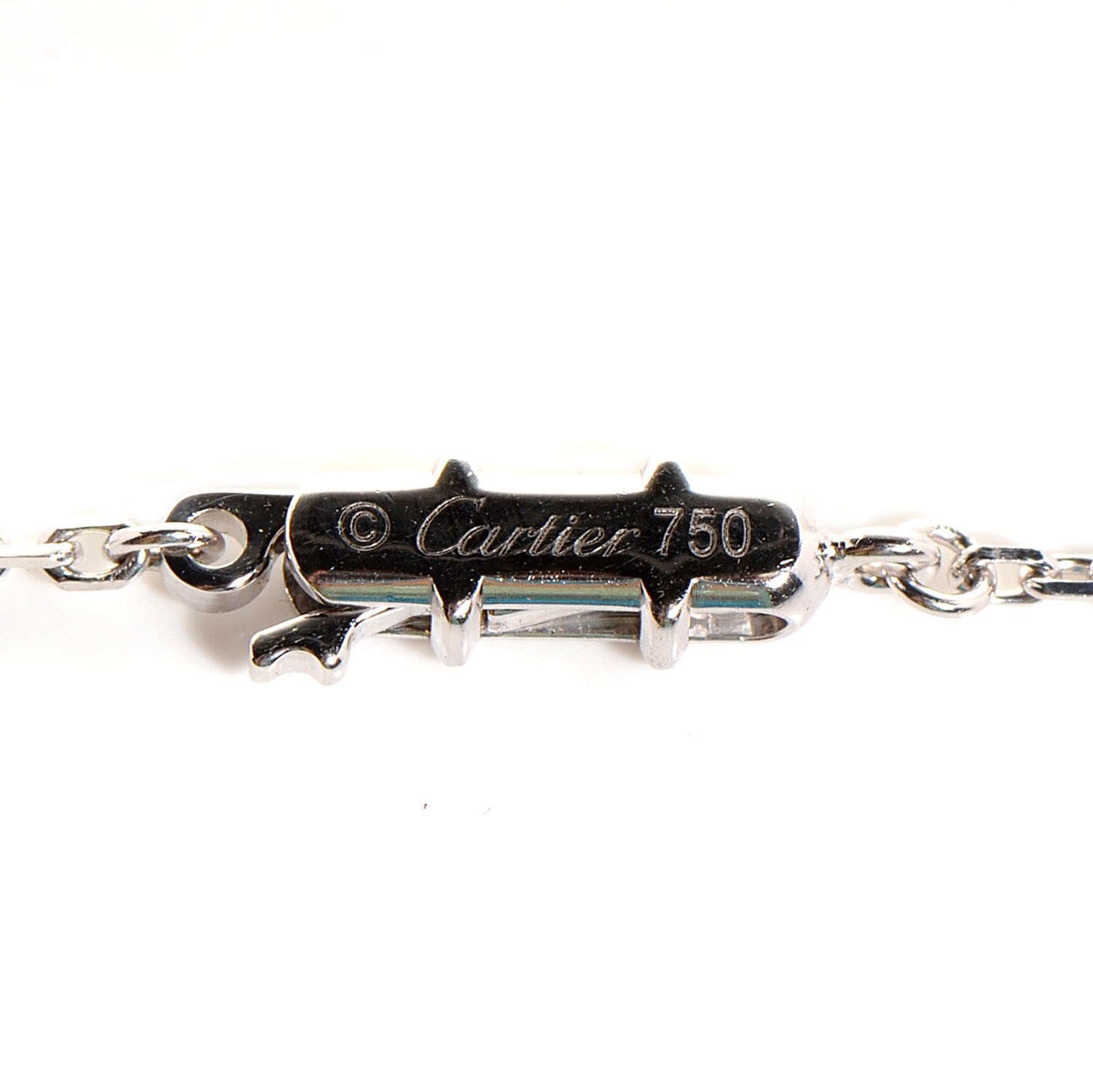 Cartier 18K White Gold Diamond Small Hearts and Symbols Necklace 4 of 7