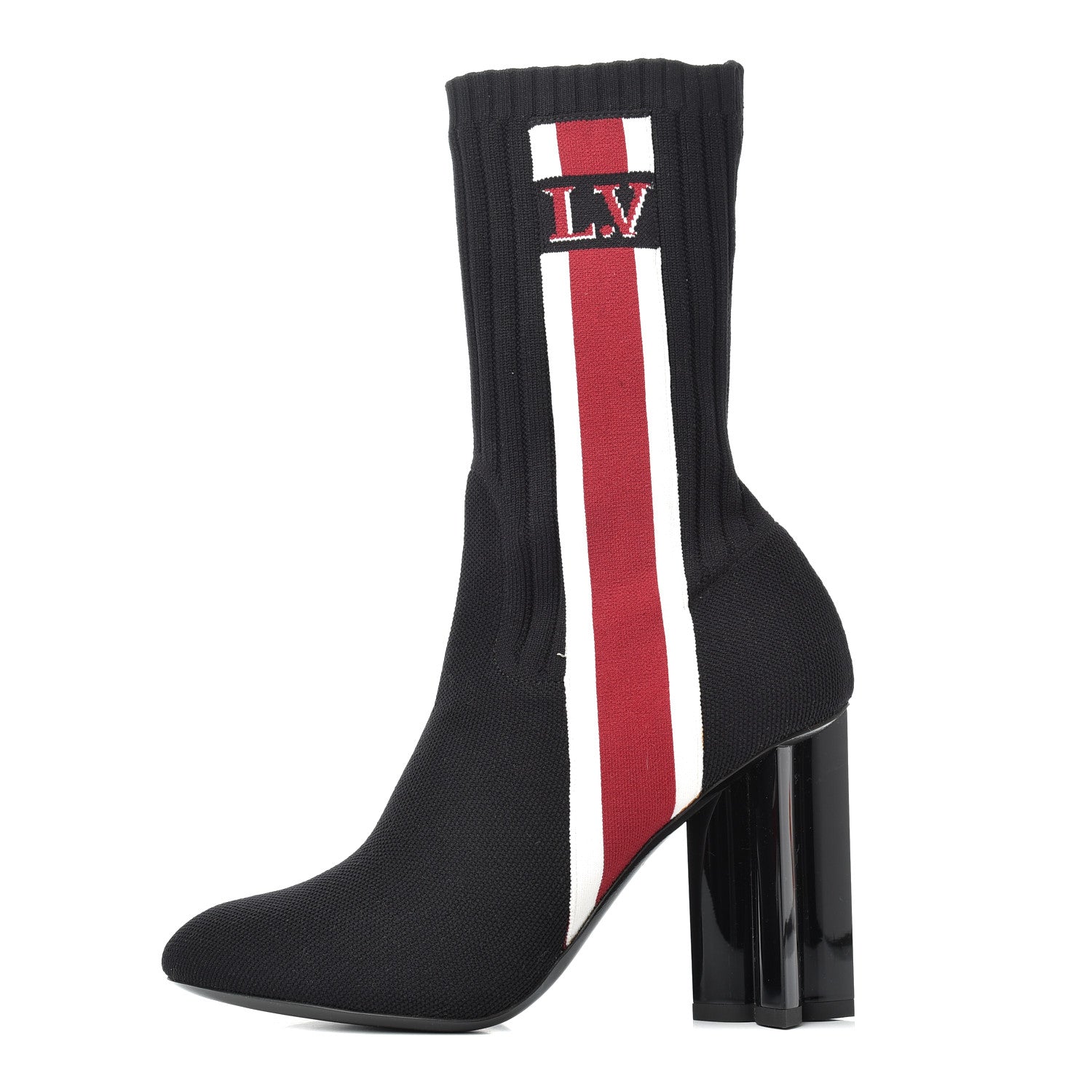 Louis Vuitton Stretch Fabric Silhouette Stripe Ankle Boots 36 Black 1 of 9