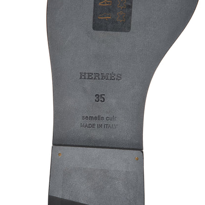 Hermes Metallic Nappa Oran Sandals 35 Canon De Fusil Argent 6 of 9