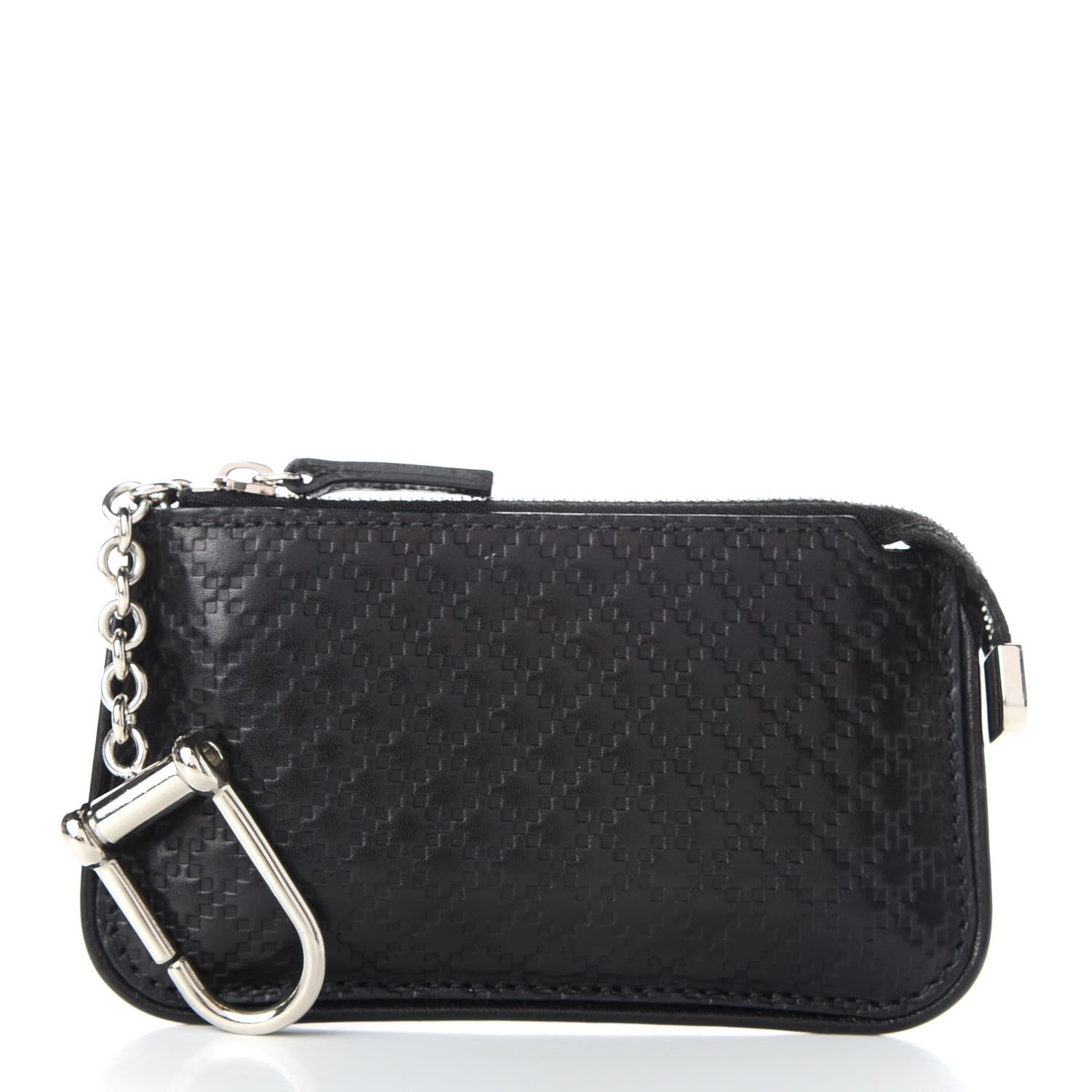 Gucci Calfskin Diamante Embossed Key Case Black 2 of 7