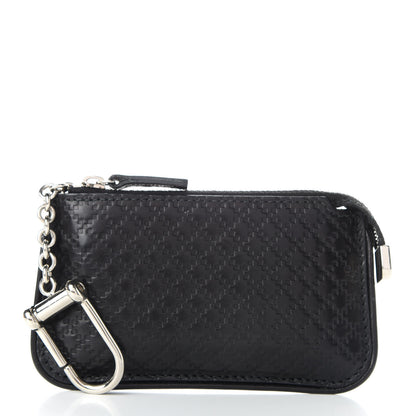 Gucci Calfskin Diamante Embossed Key Case Black 2 of 7