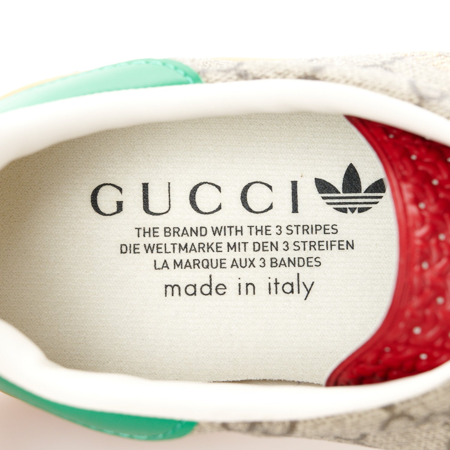 Gucci X ADIDAS GG Supreme Monogram Mens Gazelle Sneakers 10.5 Beige Ebony Off White New Shamarock 7 of 9