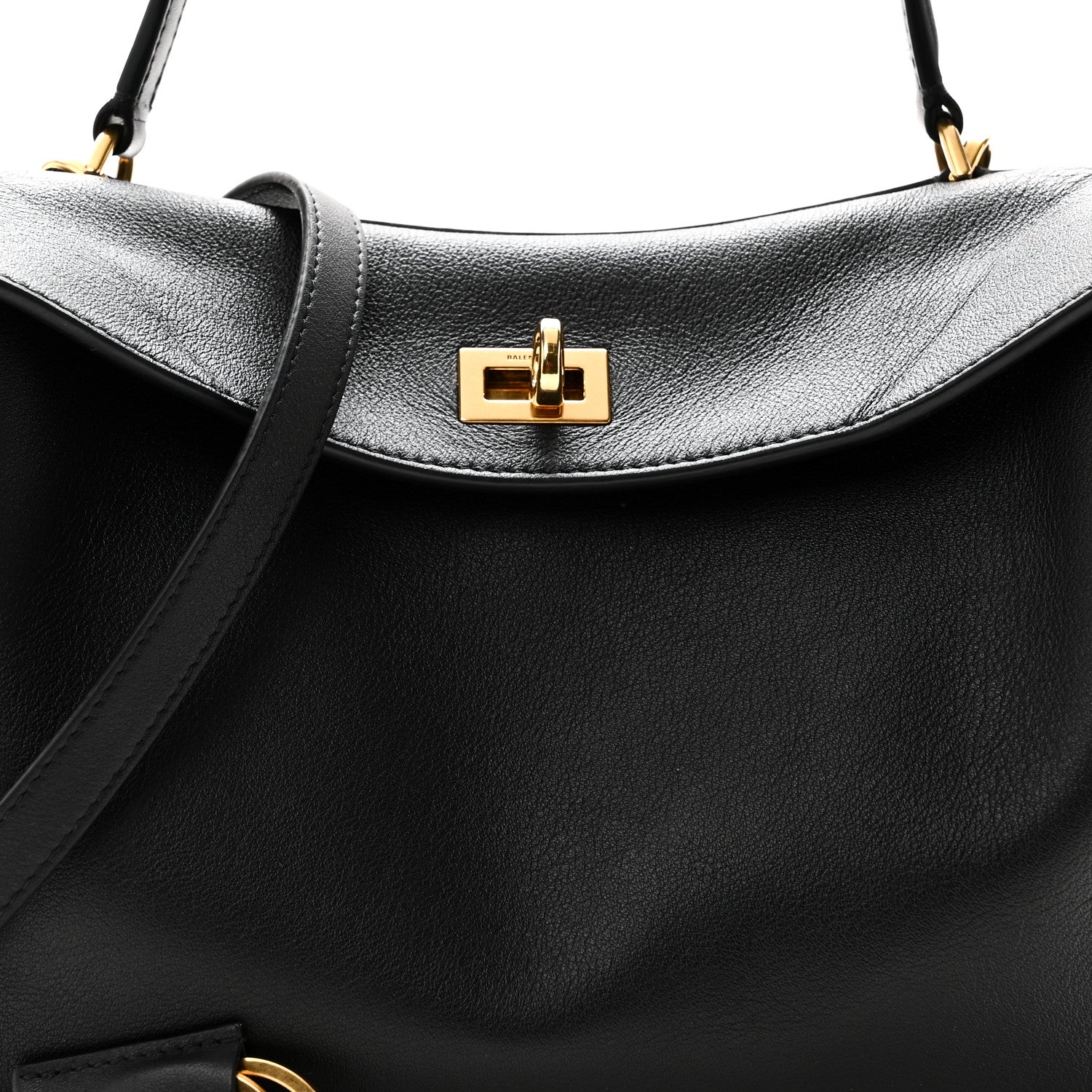 Balenciaga Natural Smooth Calfskin Small Rodeo Top Handle Handbag Black 7 of 9