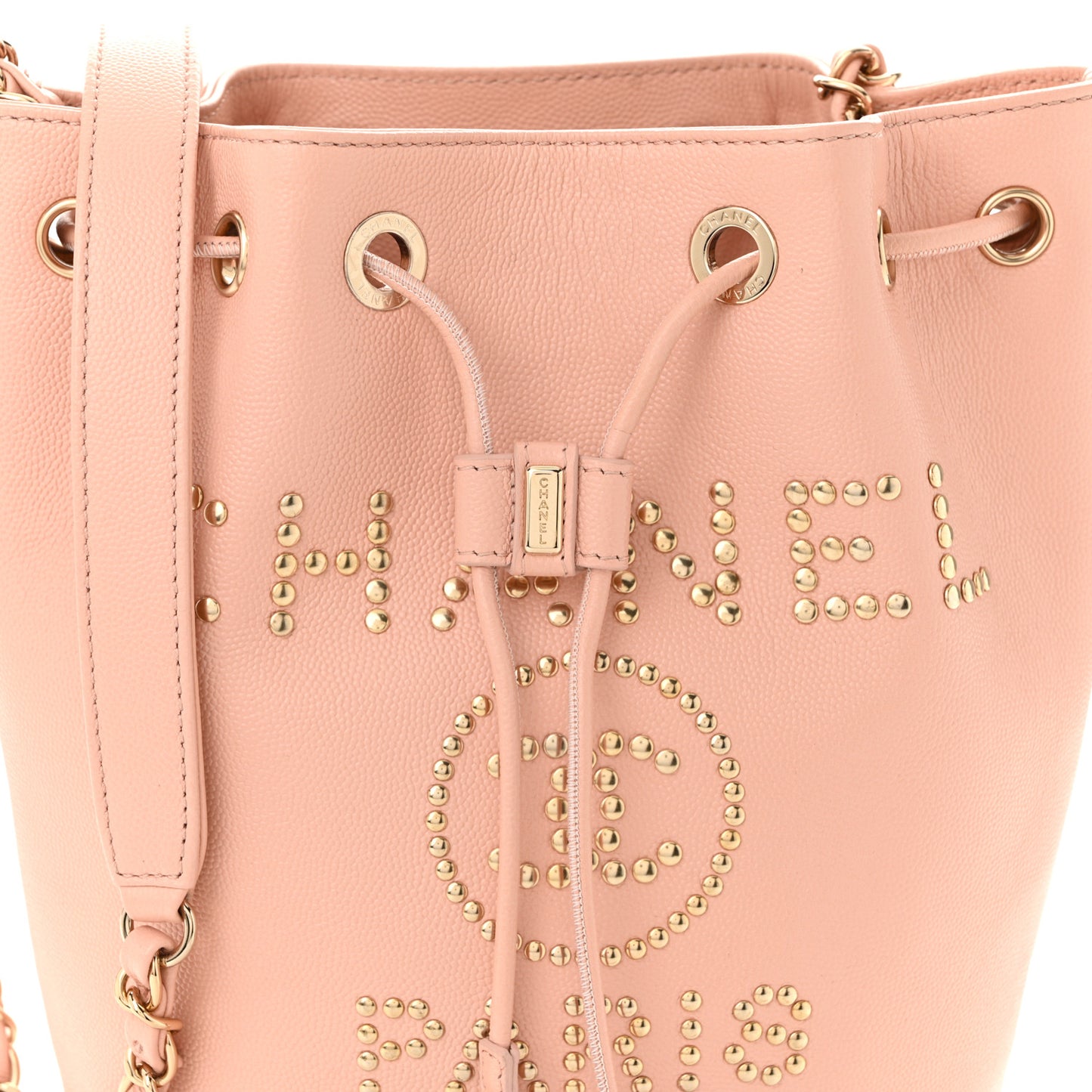 Caviar Deauville Drawstring Bucket Bag Light Pink