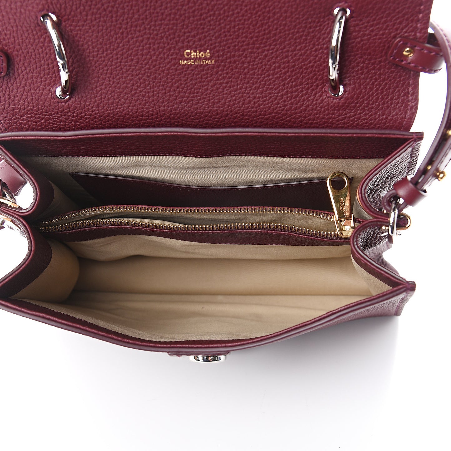 Grained Calfskin Medium Aby Day Shoulder Bag Red