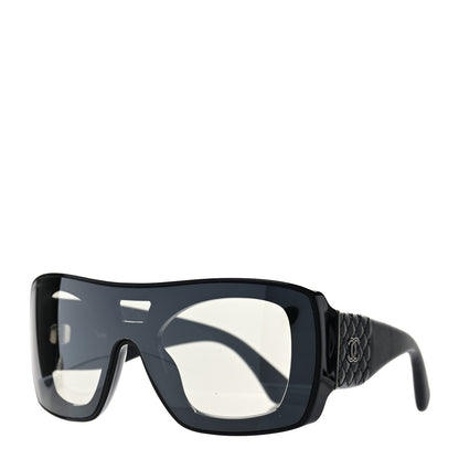 Chanel Lambskin Shield Quilted Sunglasses 71267 Black 1 of 8