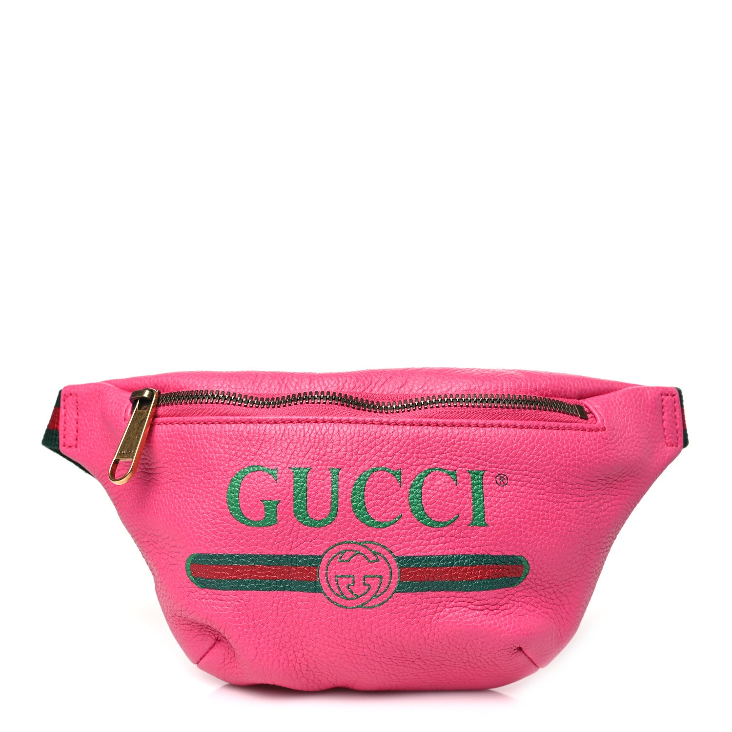 Gucci Grained Calfskin Small Logo Belt Bag Box Pink Green 1 of 9