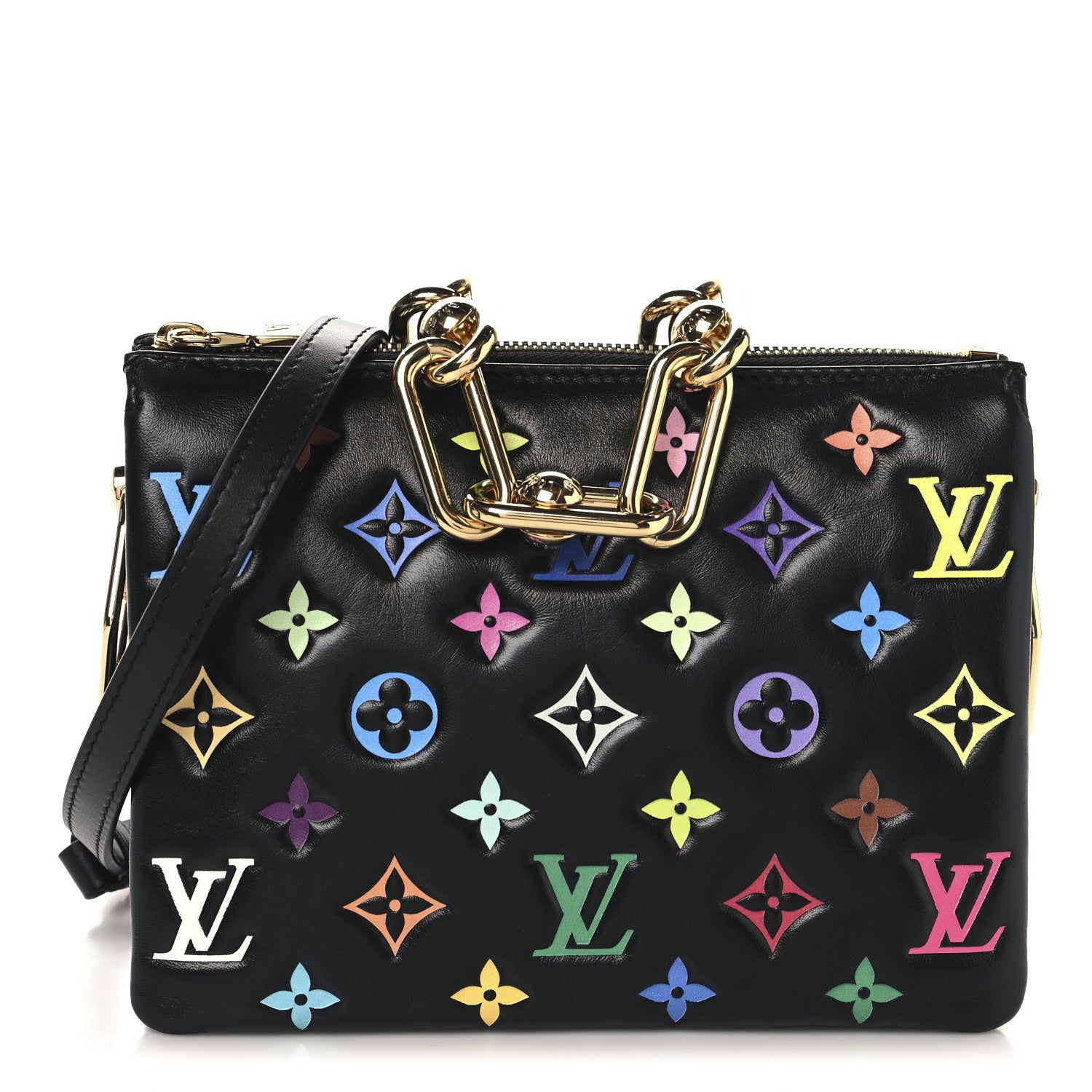 Louis Vuitton LV X TM Lambskin Embossed Monogram Coussin BB Black Multicolor 1 of 11