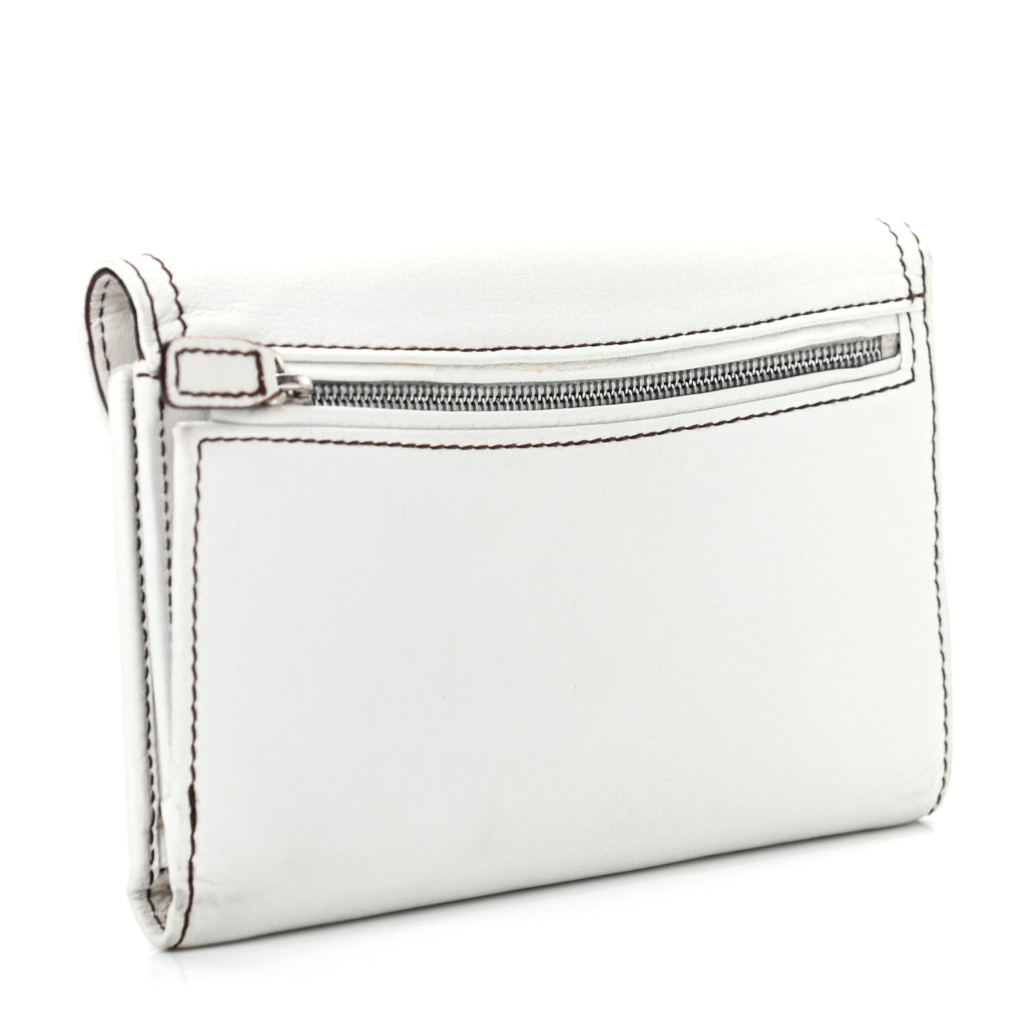 Christian Dior Calfskin Saddle Wallet White 3 of 7