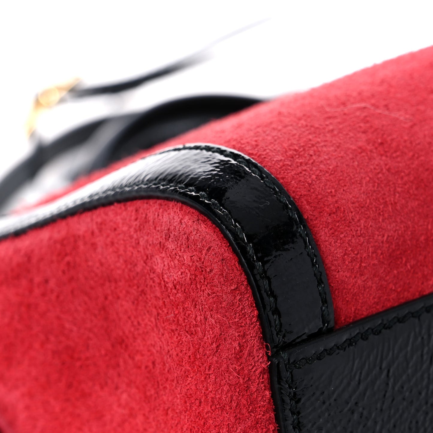 Suede Patent Web Medium Ophidia Boston Hibiscus Red Black