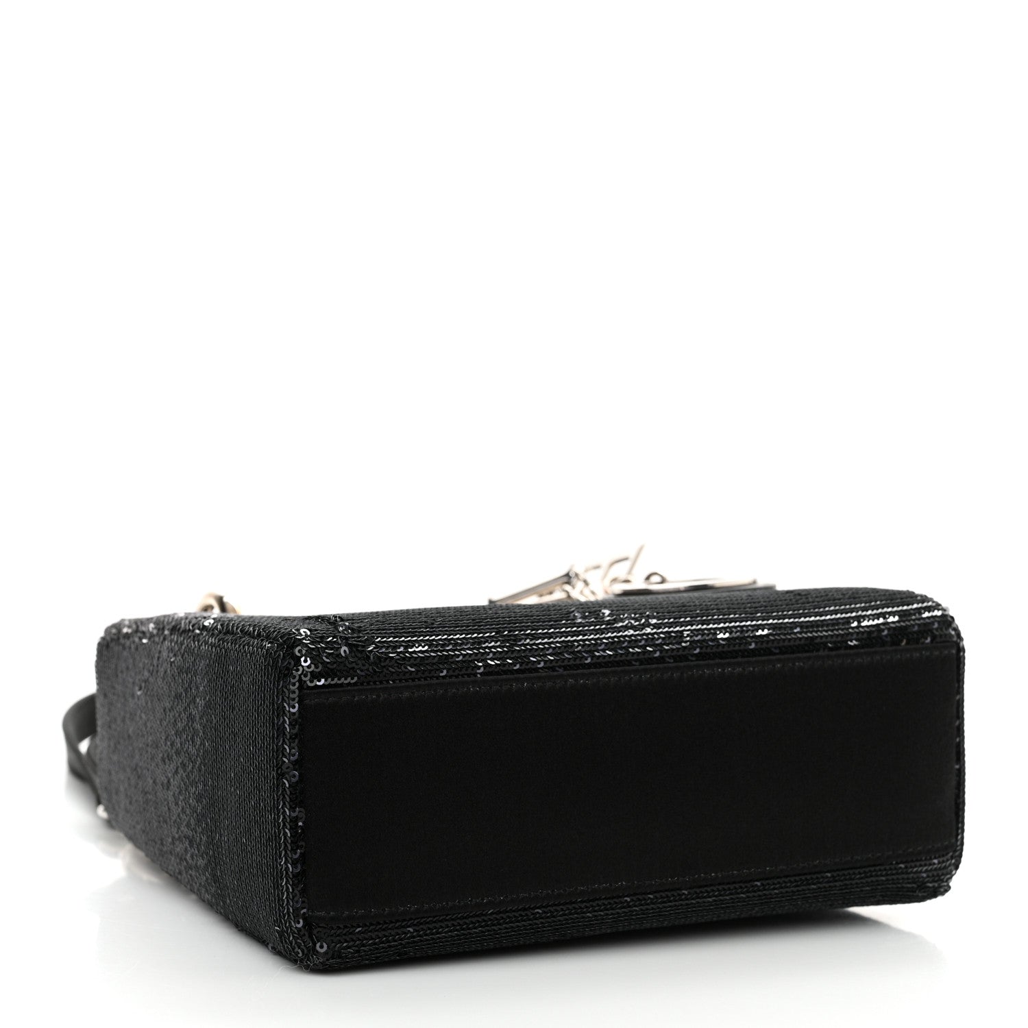 Christian Dior Satin Sequin Gradient Mini Lady Dior Black Silver 4 of 12