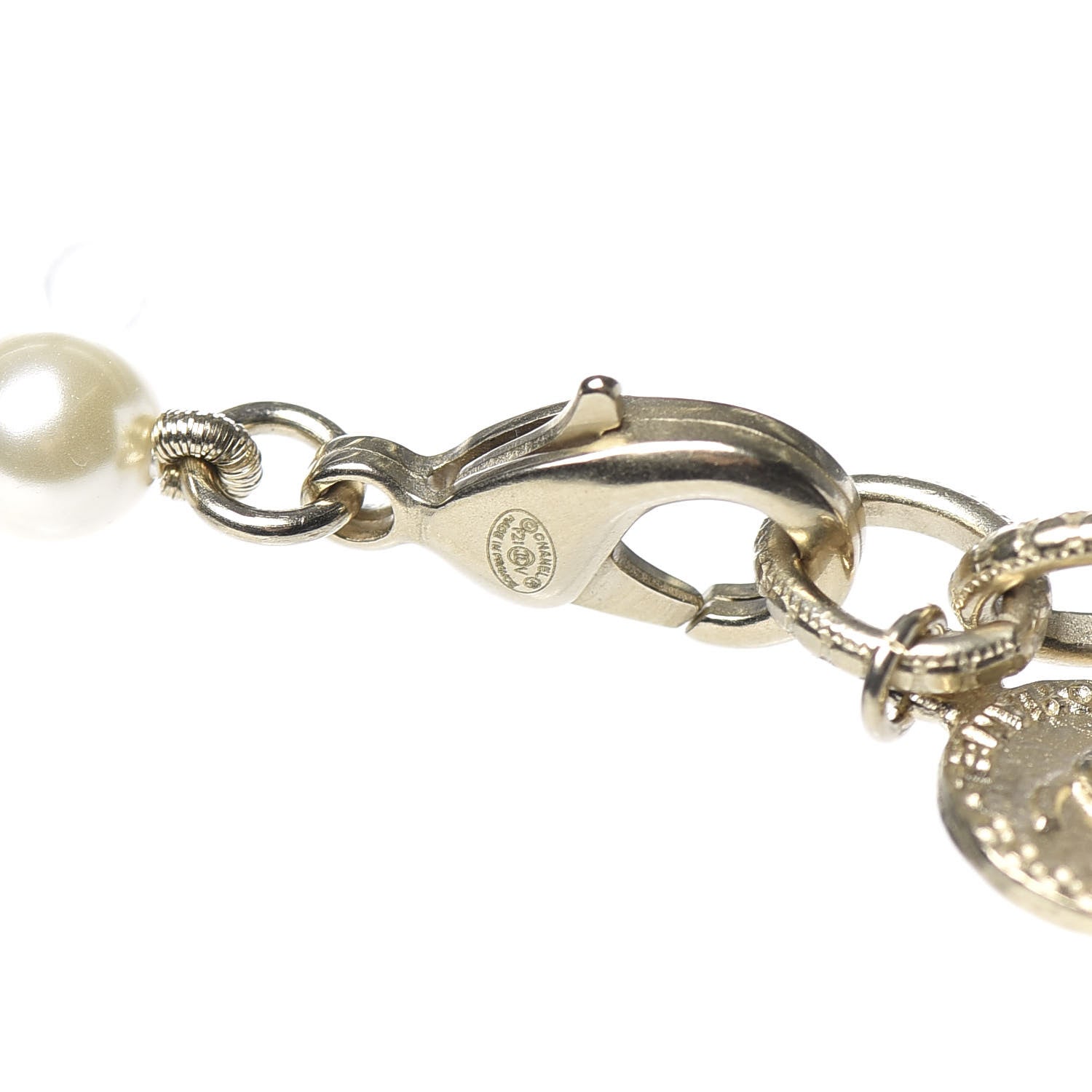 Chanel Graduated Pearl CC Short Necklace Gold 4 of 5
