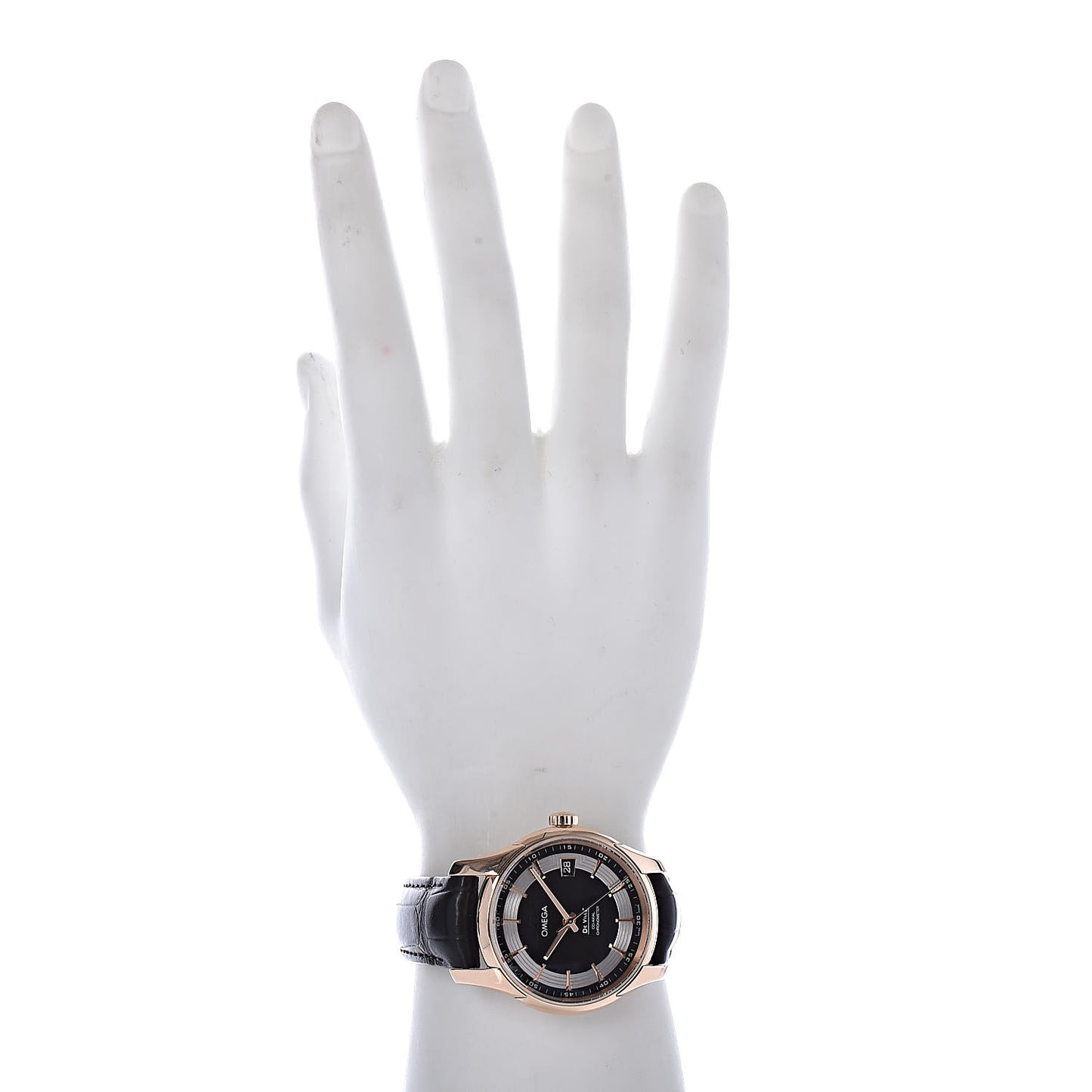 18K Red Gold Crocodile 41mm De Ville Hour Vision Co-Axial Automatic Watch Brown 431.63.41.21.13.001