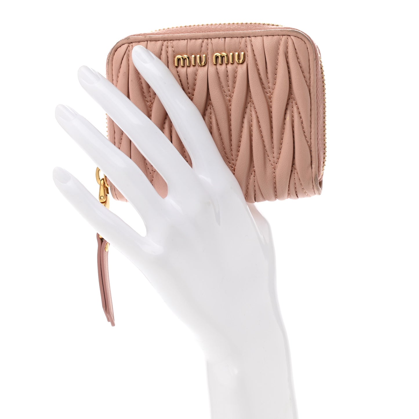 Nappa Matelasse Zip Around Compact Wallet Orchidea