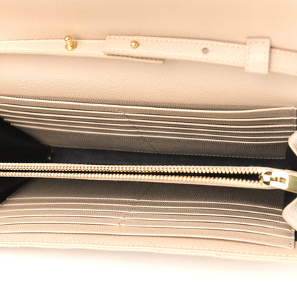 Saint Laurent Grain De Poudre Matelasse Chevron Monogram Chain Wallet Nude Powder 5 of 9