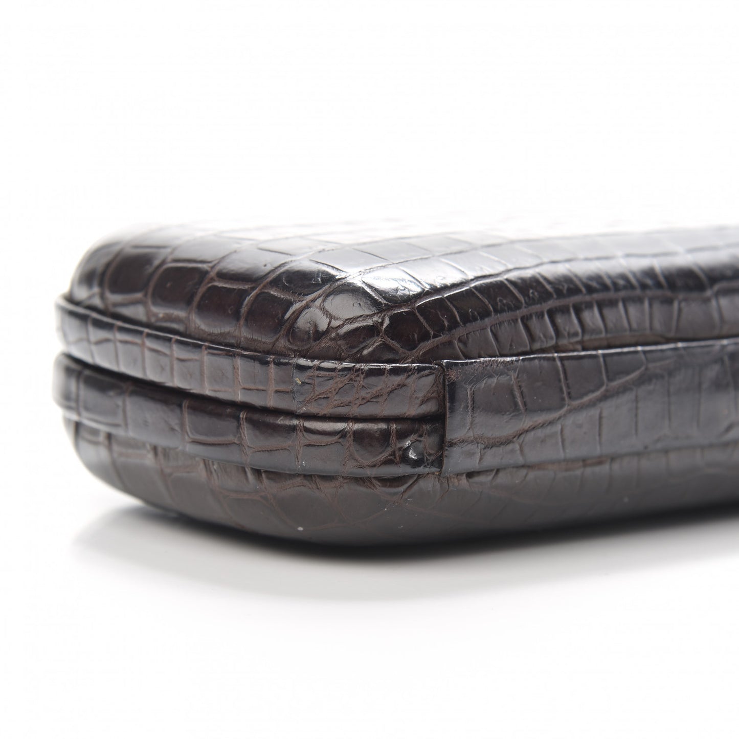 Crocodile Knot Clutch Brown