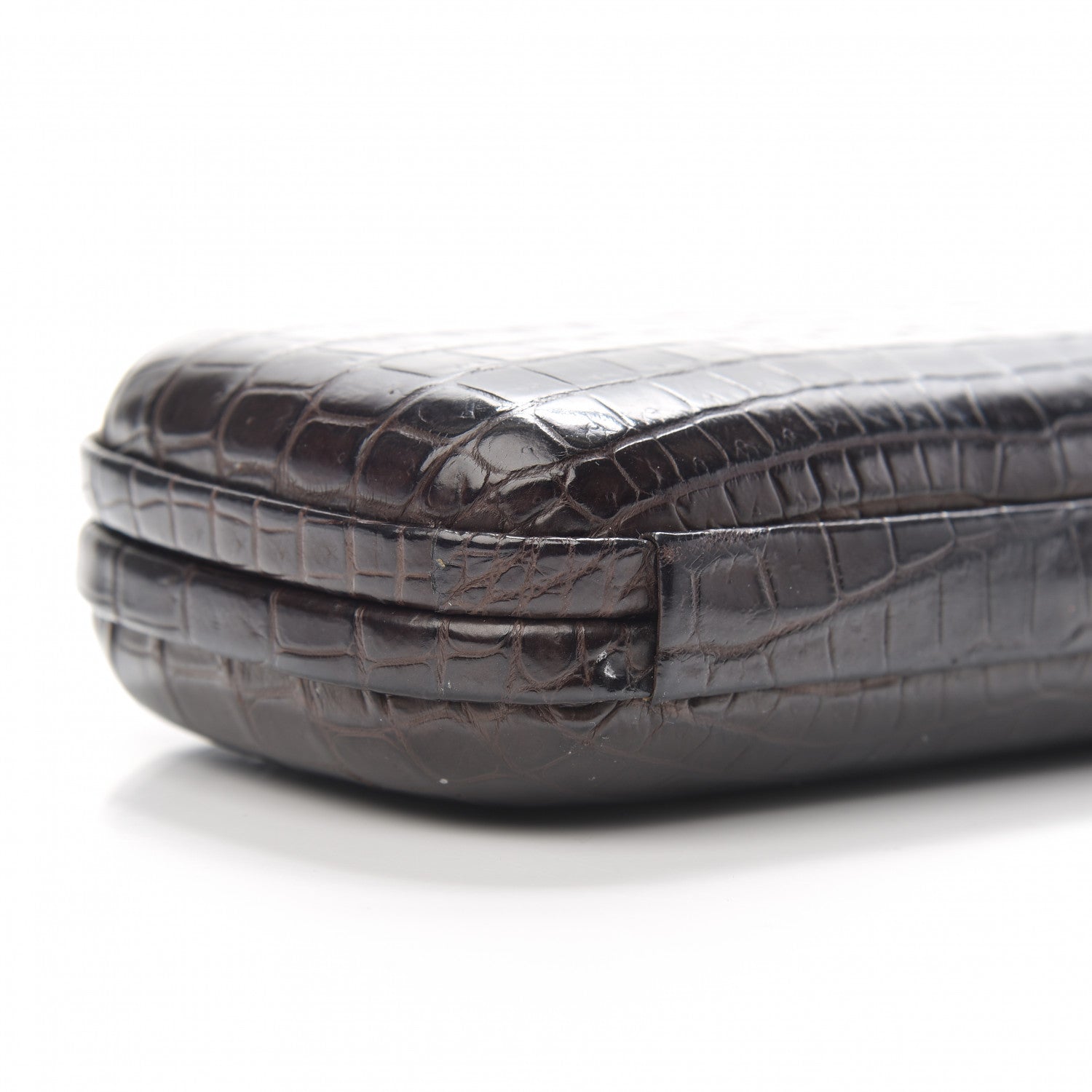 Bottega Veneta Crocodile Knot Clutch Brown 7 of 9