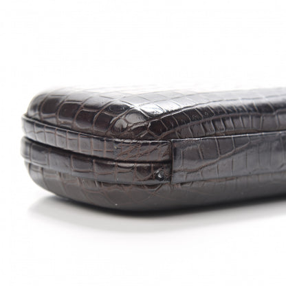 Bottega Veneta Crocodile Knot Clutch Brown 7 of 9