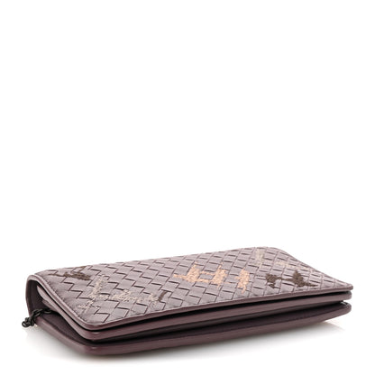 Bottega Veneta Nappa Intrecciato Graffiato Continental Wallet on Chain Glicine 4 of 11