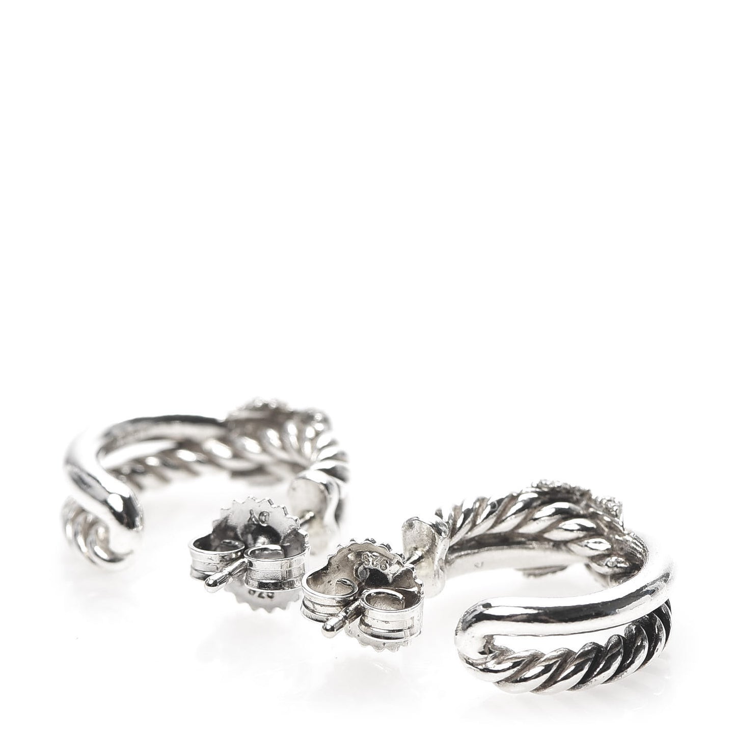 Sterling Silver Diamond Petite Crossover X Earrings