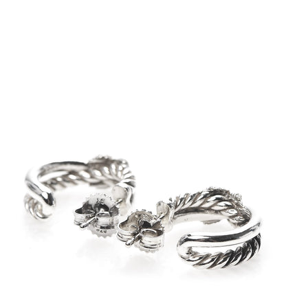 David Yurman Sterling Silver Diamond Petite Crossover X Earrings 4 of 4