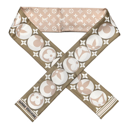 Louis Vuitton Silk Monogram Marbles Classic Bandeau Kaki Beige White 1 of 5