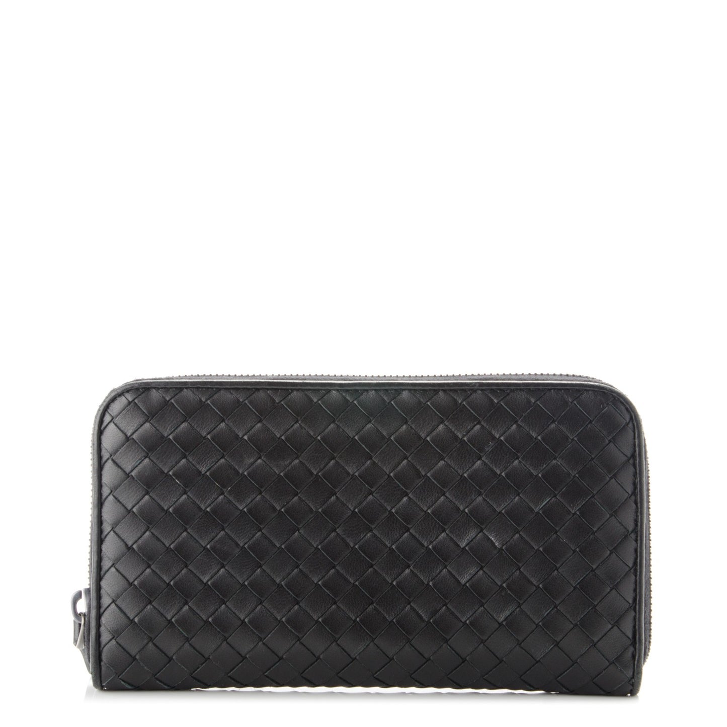Nappa Intrecciato Zip Around Wallet Black