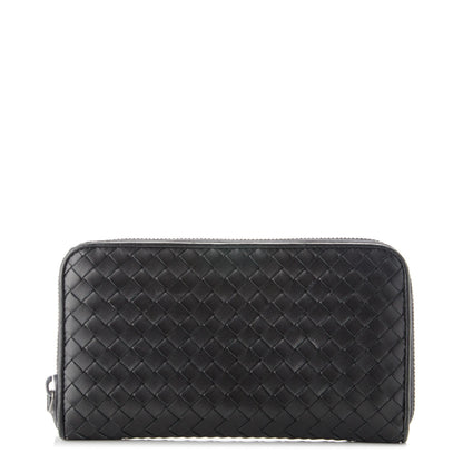 Bottega Veneta Nappa Intrecciato Zip Around Wallet Black 1 of 8