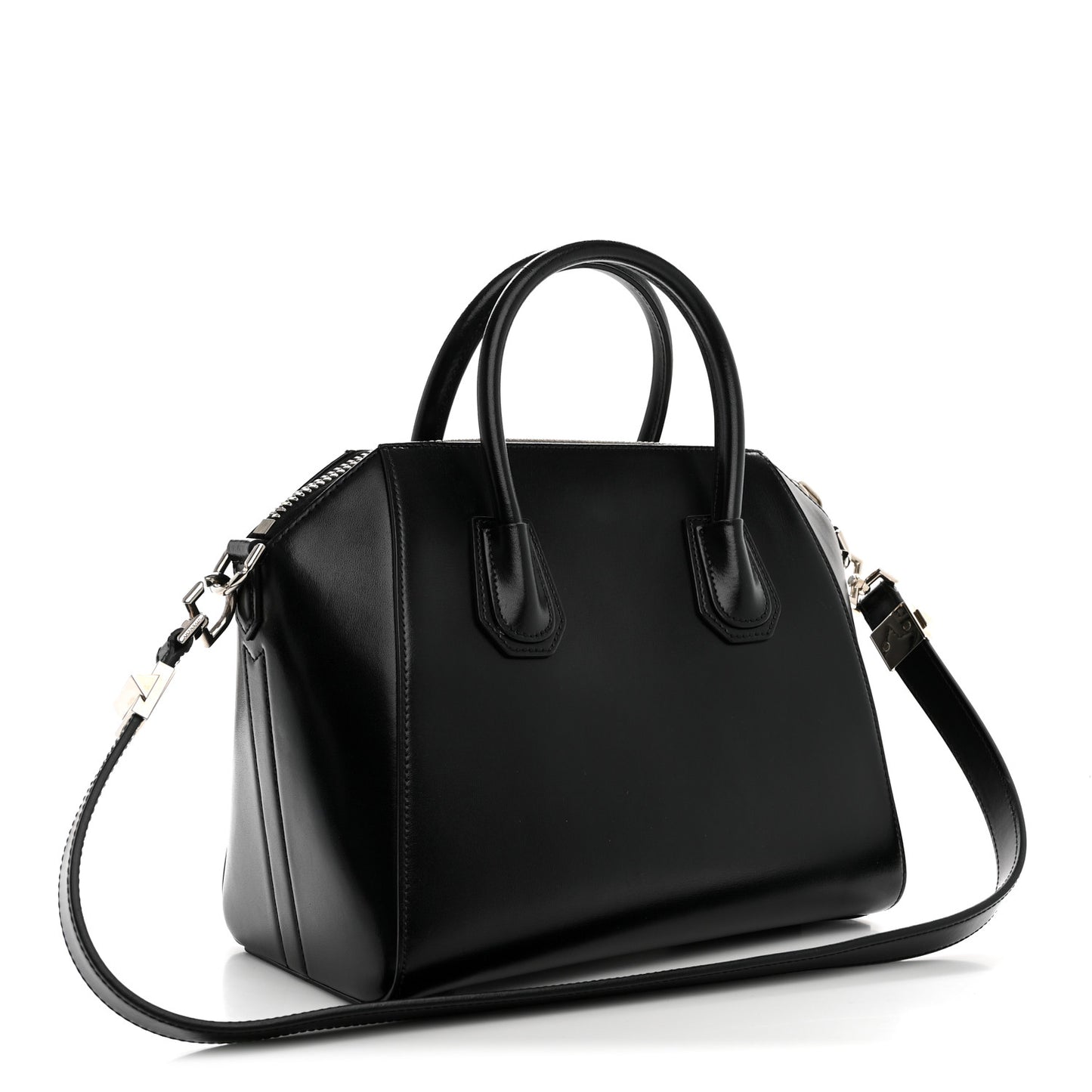 Shiny Lord Calfskin Small Antigona Black