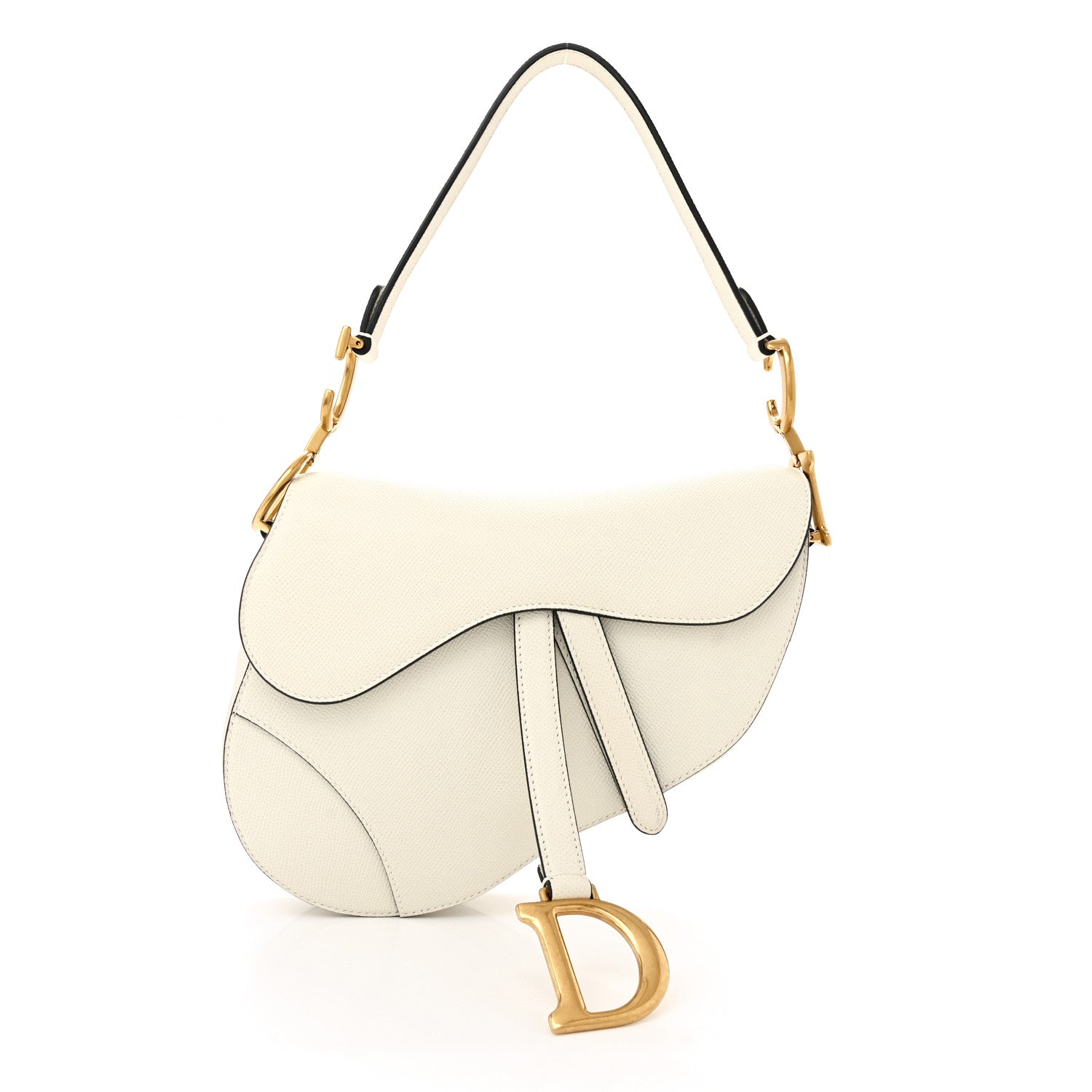 Christian Dior Grained Calfskin Saddle Bag White 1 of 11
