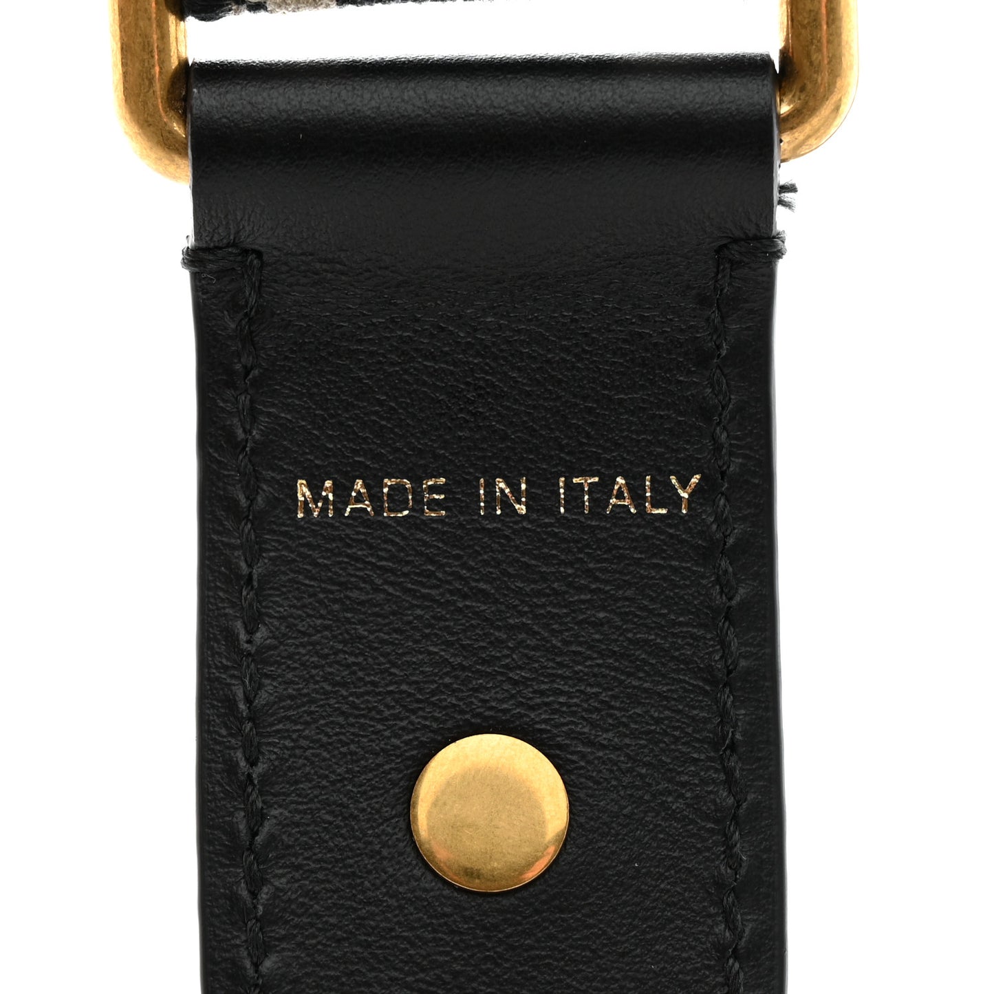 Canvas Embroidered Shoulder Strap Black
