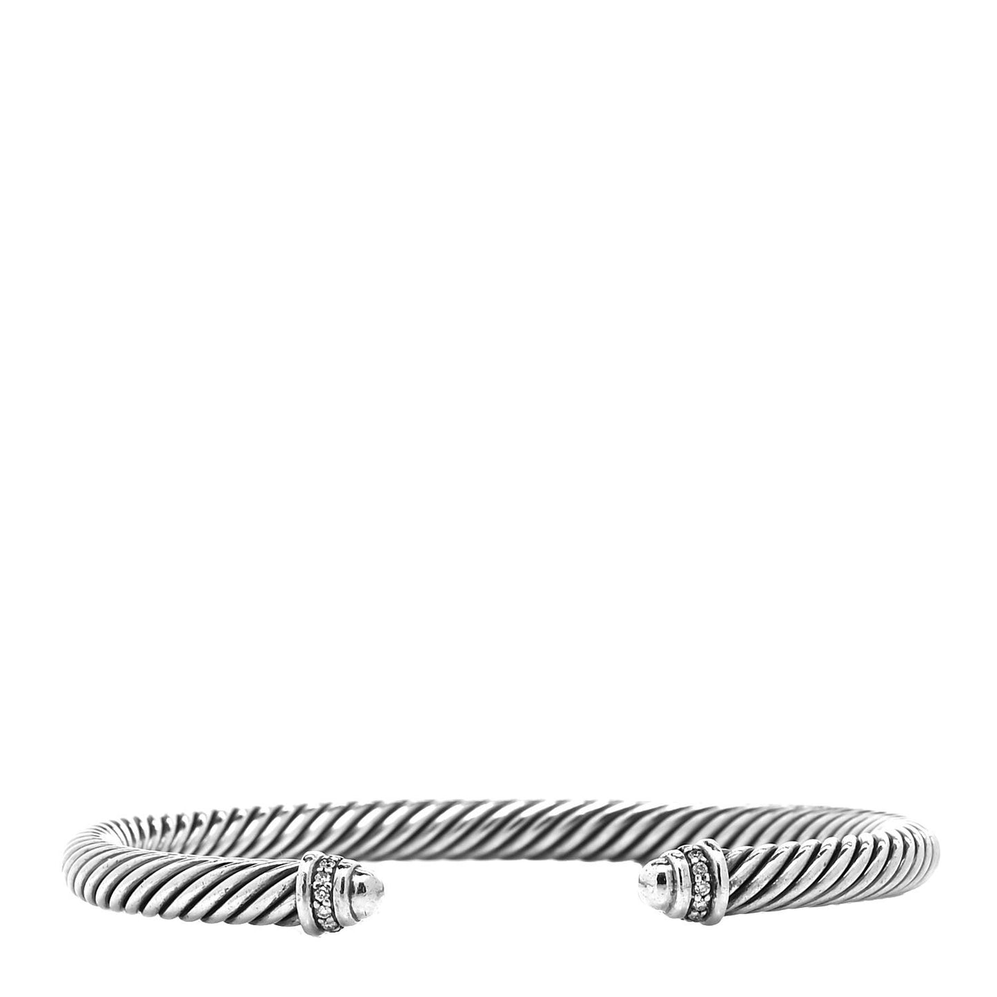 Sterling Silver Diamond 5mm Cable Classics Dome Bracelet