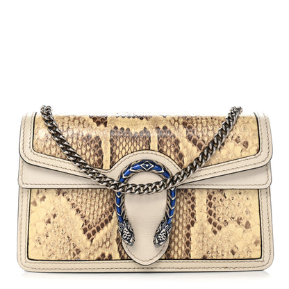 Gucci Snakeskin Azalea Calfskin Enamel Super Mini Dionysus Shoulder Bag New Rock White Electric Blue 1 of 12