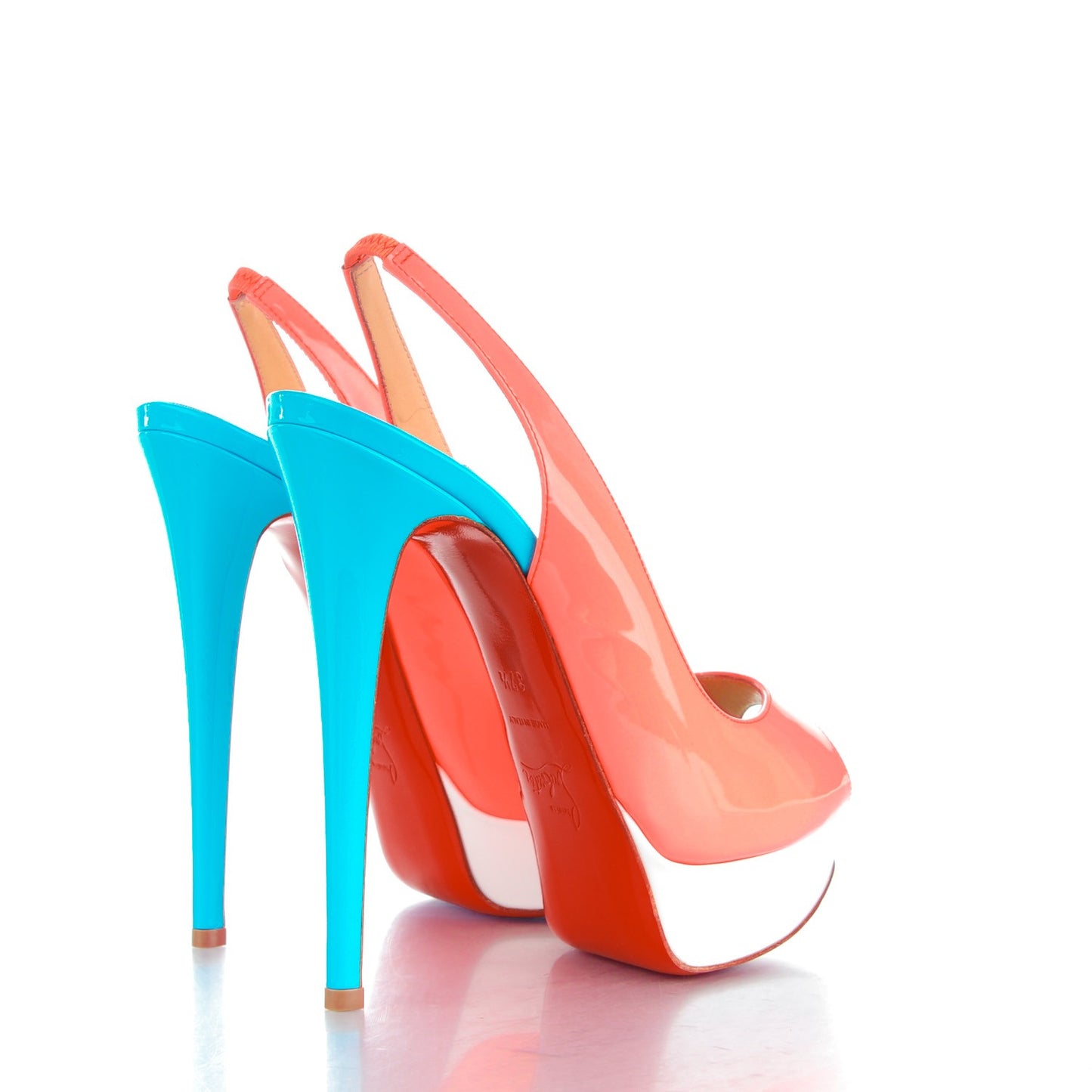 Patent Lady Peep Sling 150 Pumps 37 Flamingo