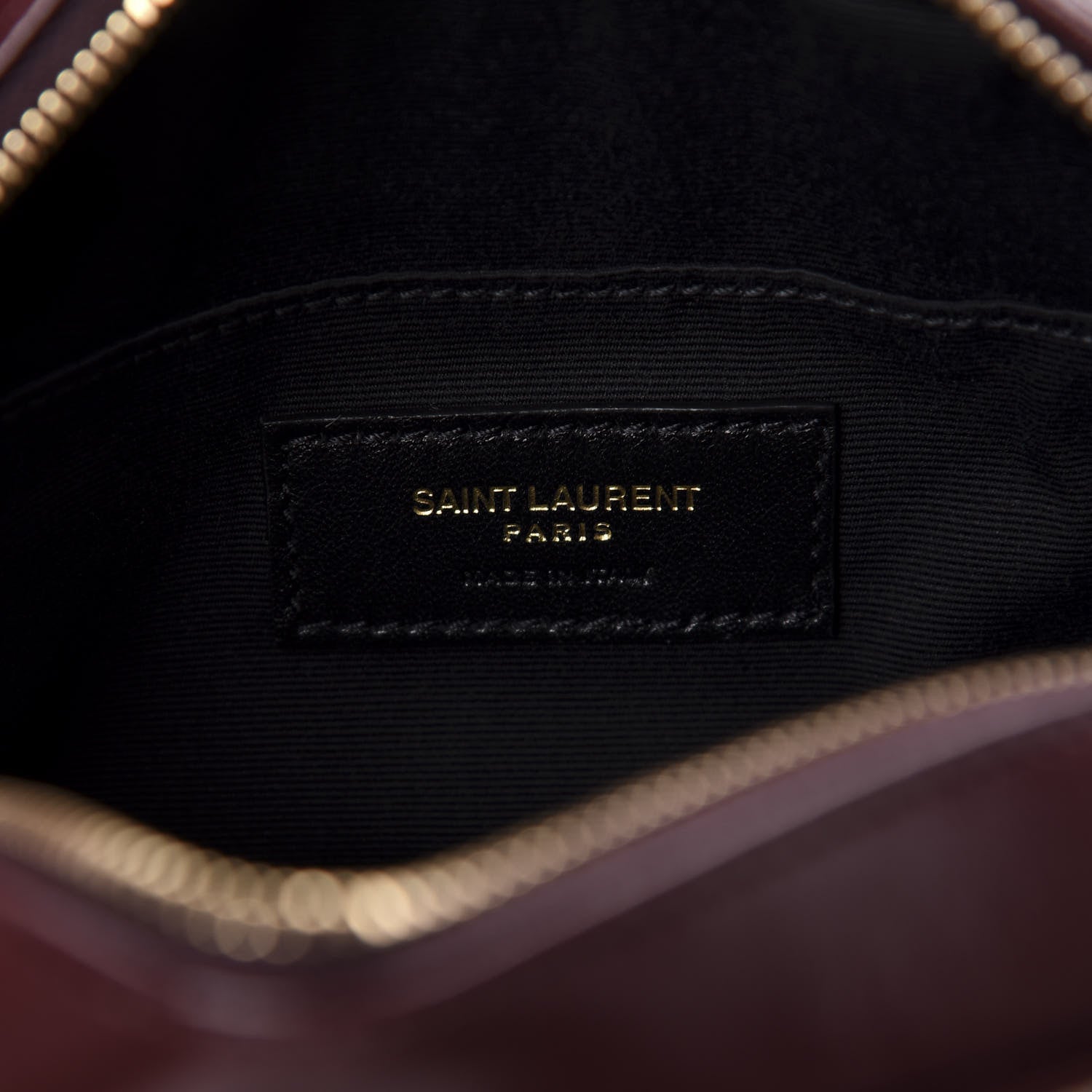 Saint Laurent Calfskin Canvas Monogram Lou Belt Bag Natural Dark Legion Red 8 of 10