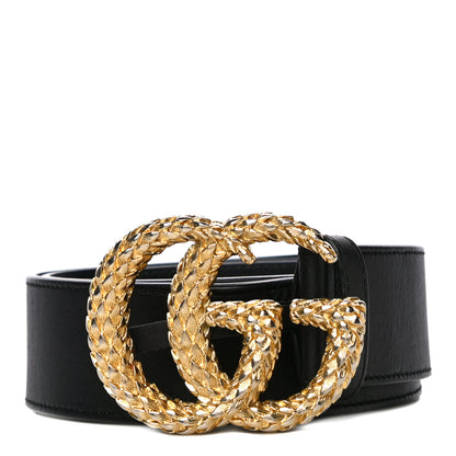 Gucci Moon Calfskin Scales Double G 40mm Belt 85 34 Black 1 of 10