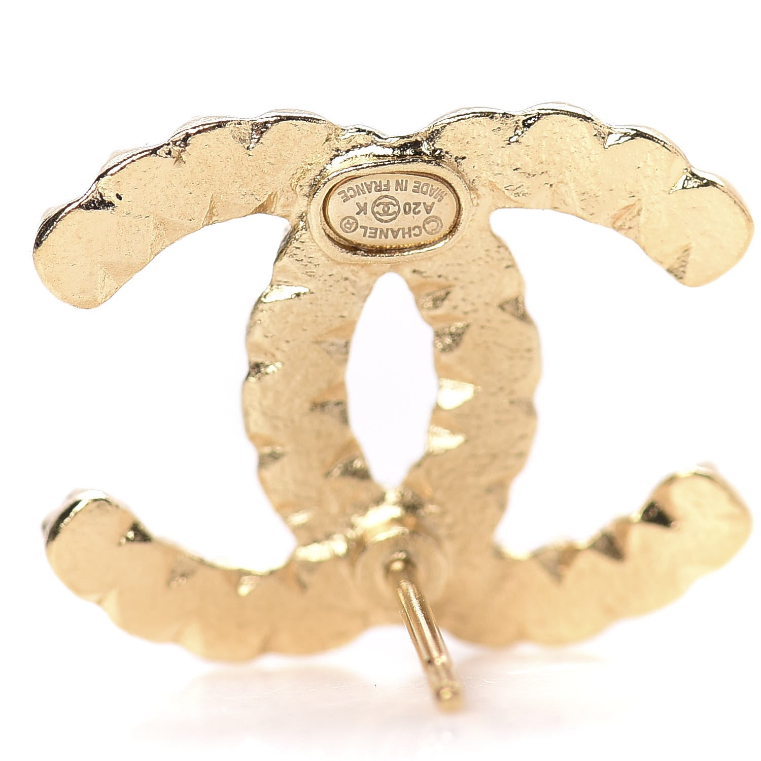Chanel Resin Pearl Crystal CC Earrings Gold Black 4 of 5