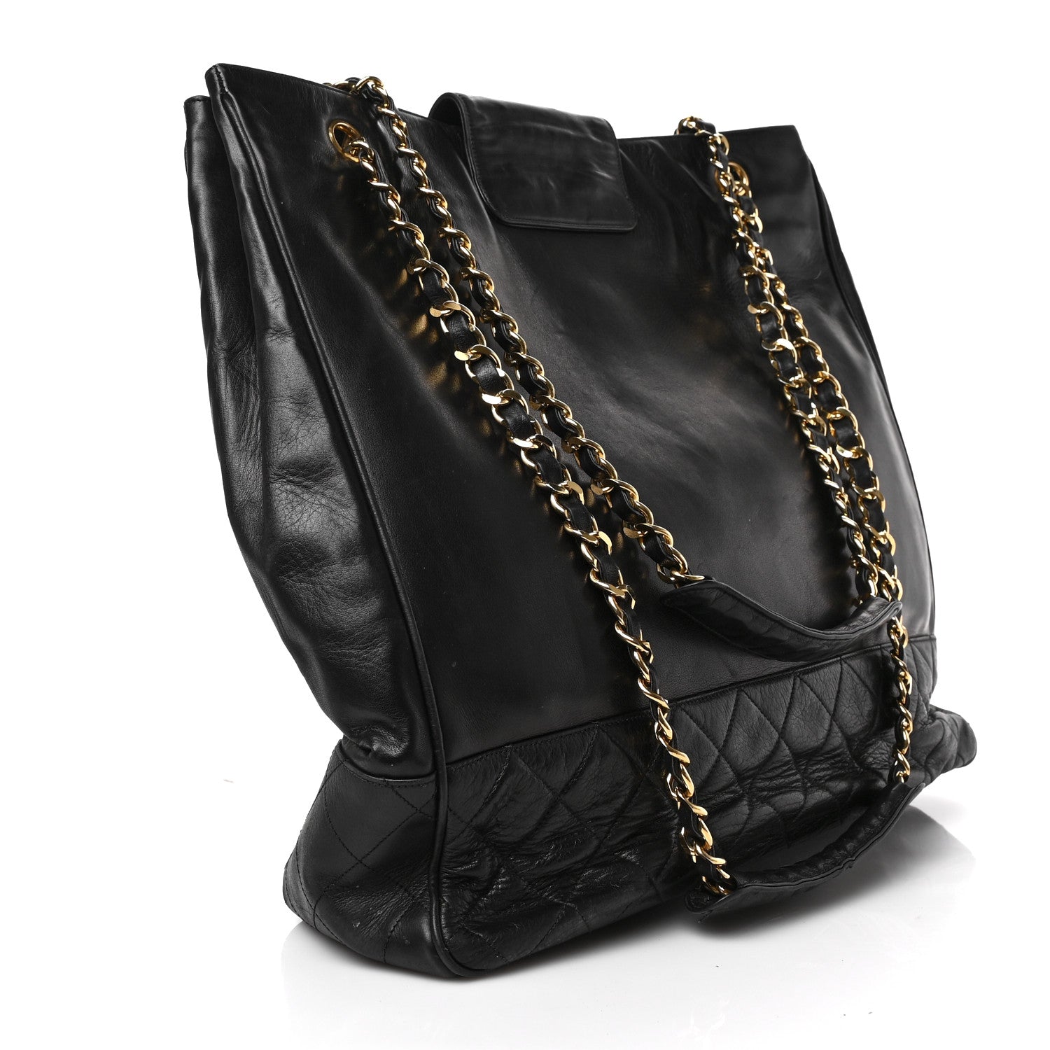 Chanel Lambskin Quilted Shopping Tote Black 2 of 8