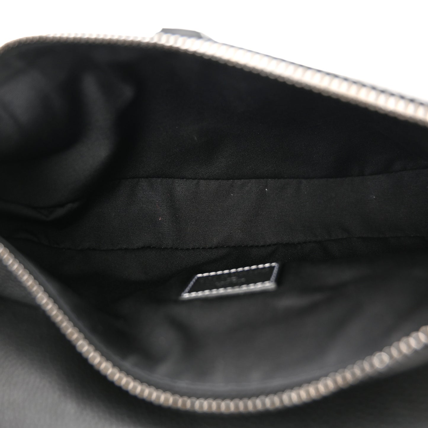 X PETER DOIG Grained Calfskin Saddle Bag Black