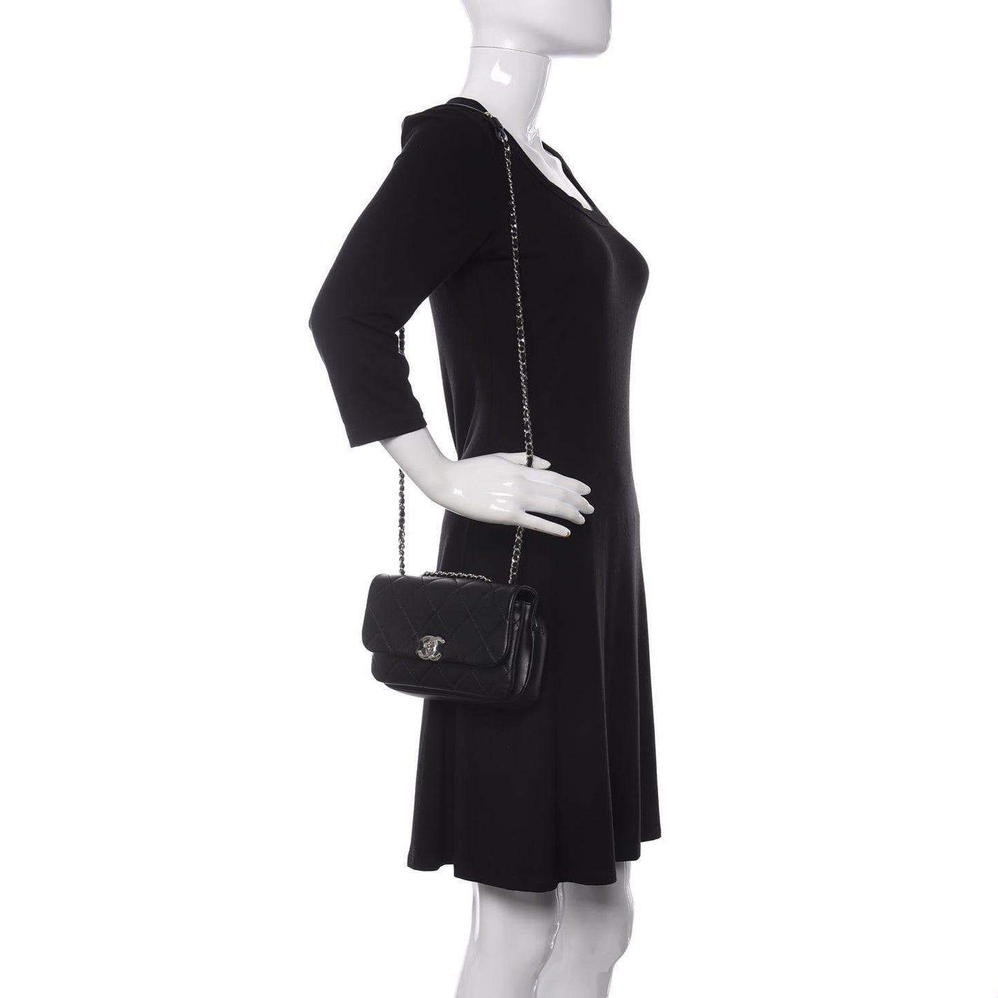 Lambskin Quilted CC Flap Black