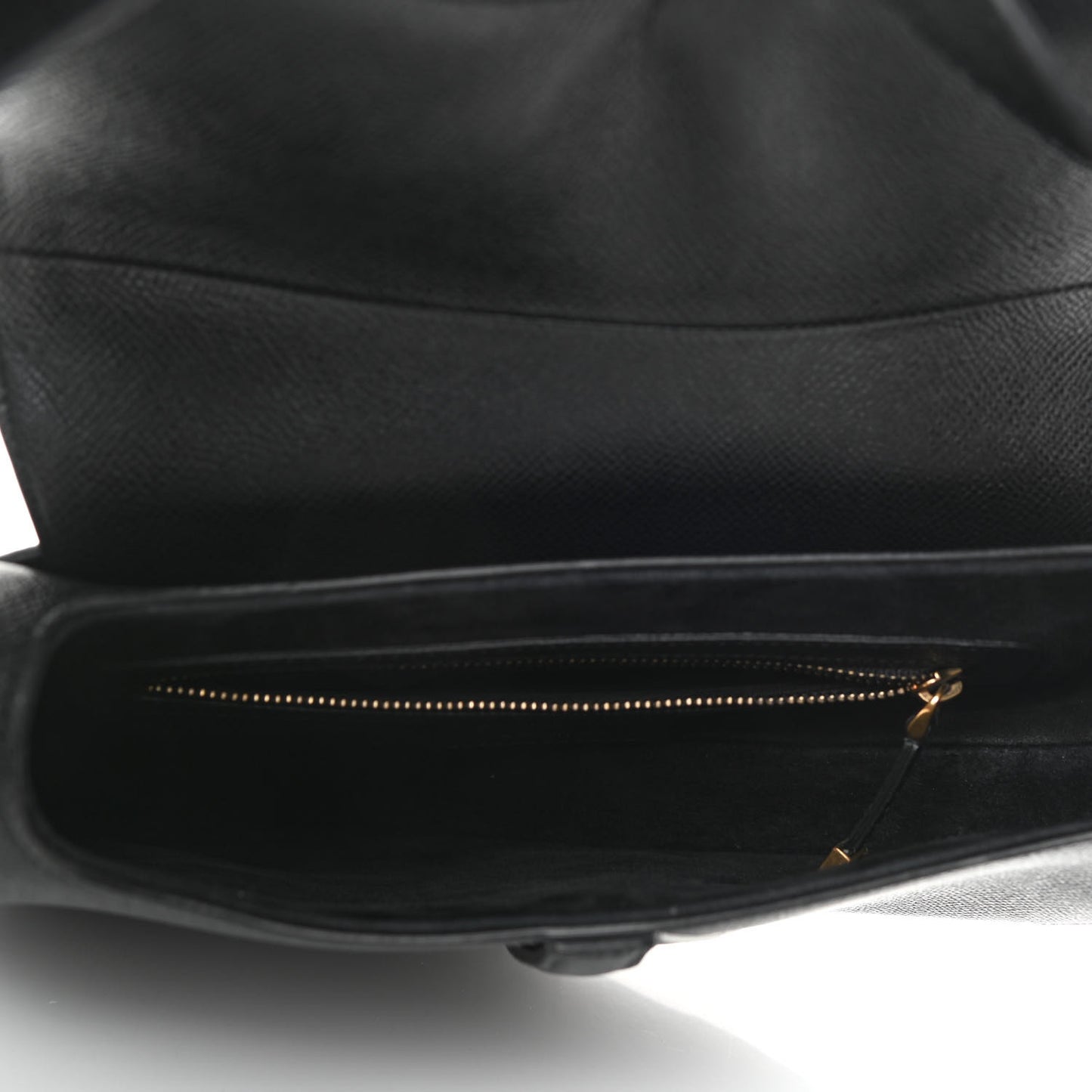 Grained Calfskin Saddle Bag Black