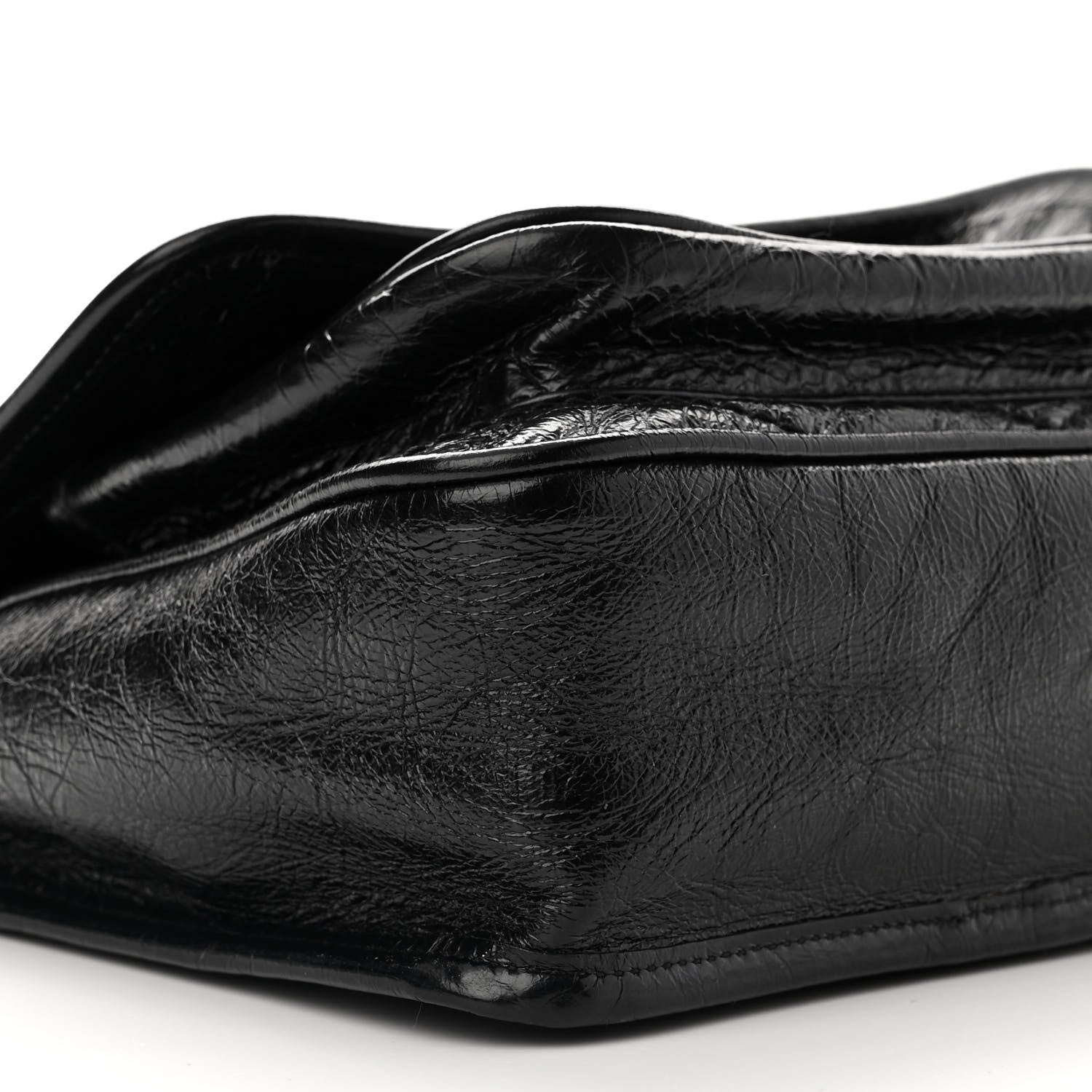 Saint Laurent Crinkled Calfskin Matelasse Monogram Baby Niki Chain Satchel Black 9 of 10
