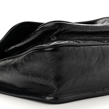 Saint Laurent Crinkled Calfskin Matelasse Monogram Baby Niki Chain Satchel Black 9 of 10