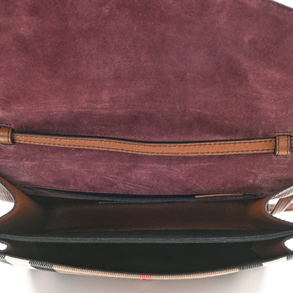 Burberry Derby Calfskin House Check Small Macken Crossbody Bag Tan 5 of 9