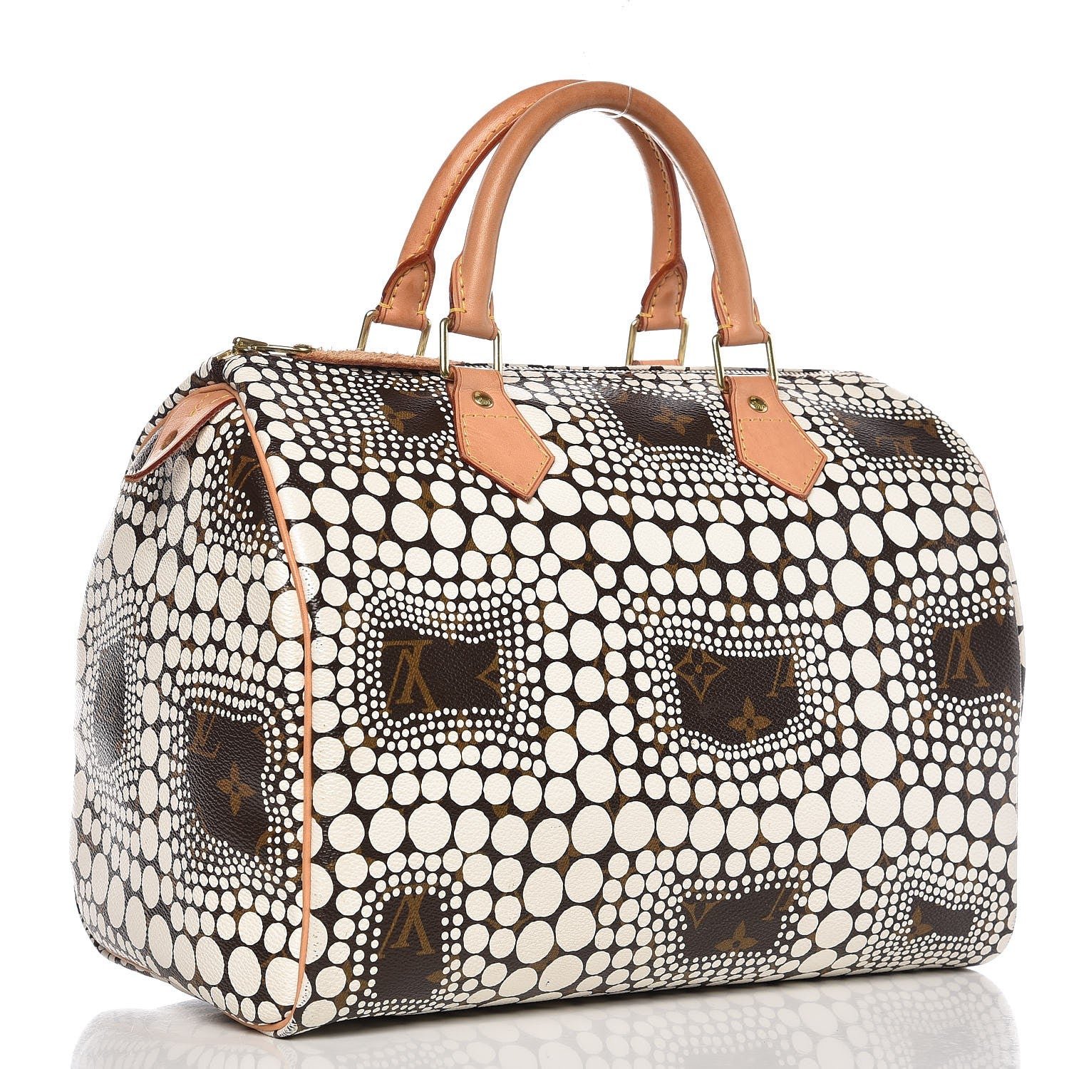 Louis Vuitton Monogram Kusama Town Speedy 30 White 3 of 19