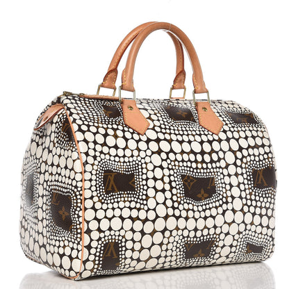 Louis Vuitton Monogram Kusama Town Speedy 30 White 3 of 19